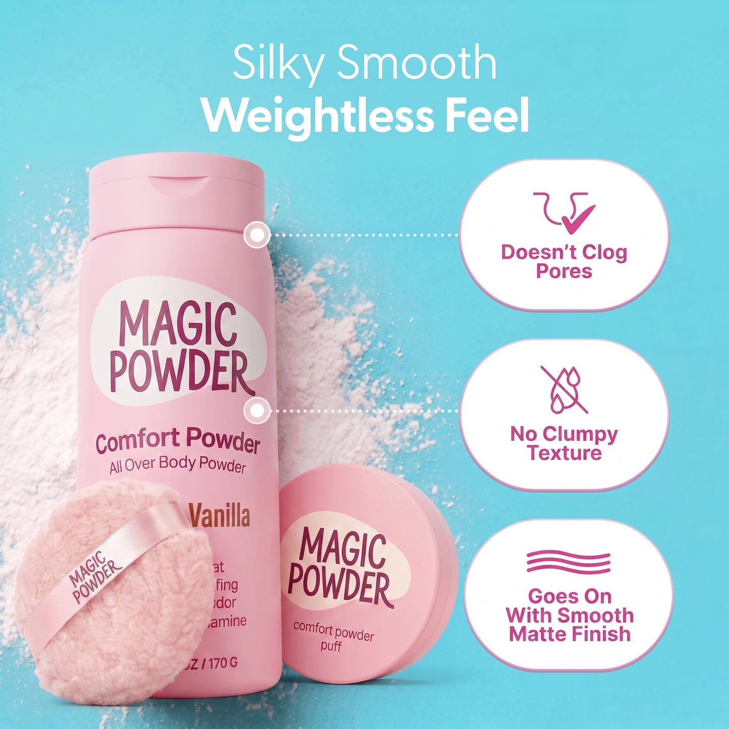 Magic Powder™ Comfort Powder + Powder Puff Bundle