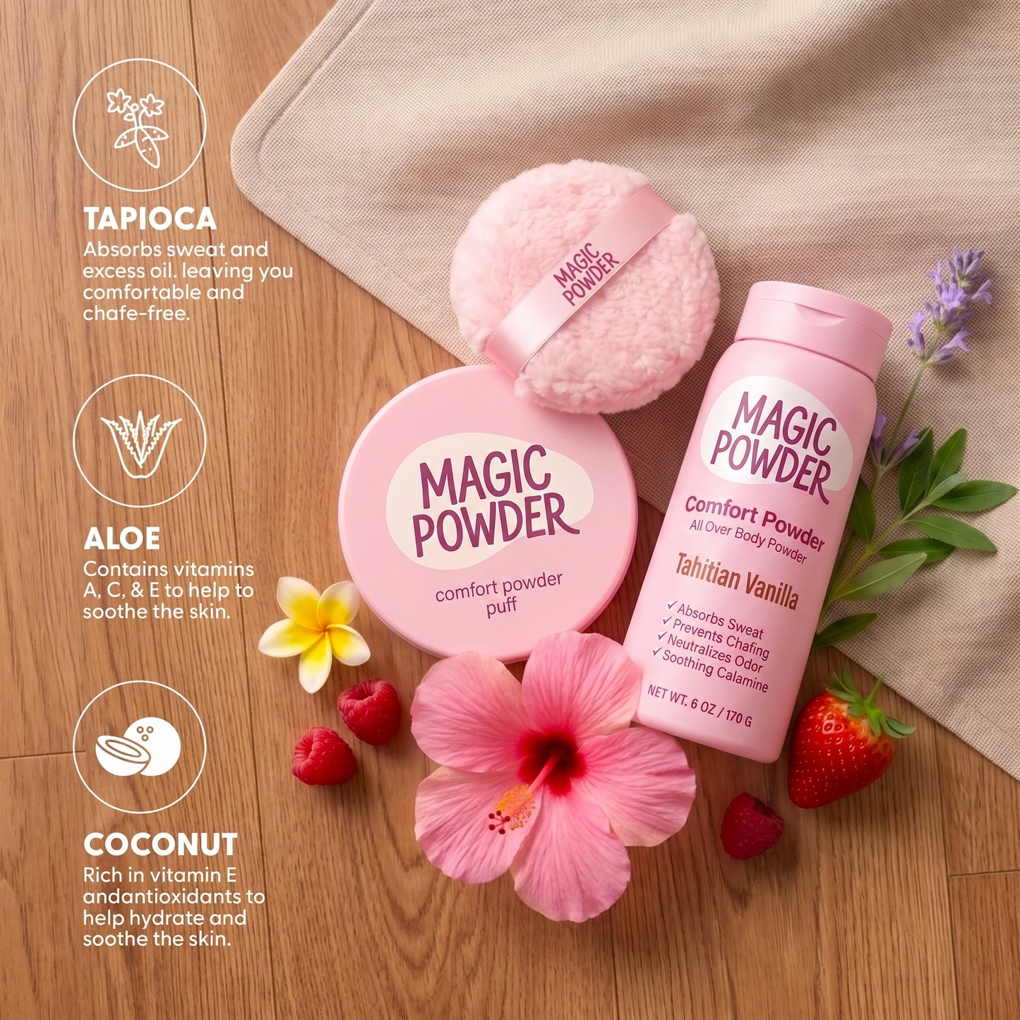 Magic Powder™ Comfort Powder + Powder Puff Bundle