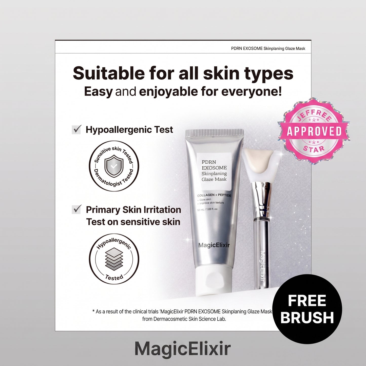 MagicElixir™ PDRN-Exosome Skinplaning Glaze Mask (50ml) with Silicone Brush