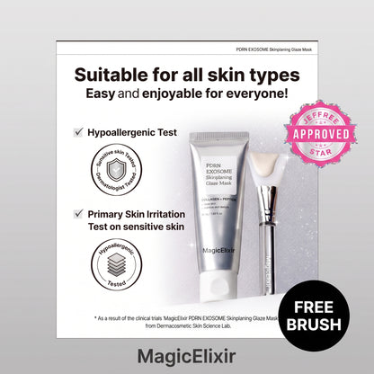 MagicElixir™ PDRN-Exosome Skinplaning Glaze Mask (50ml) with Silicone Brush