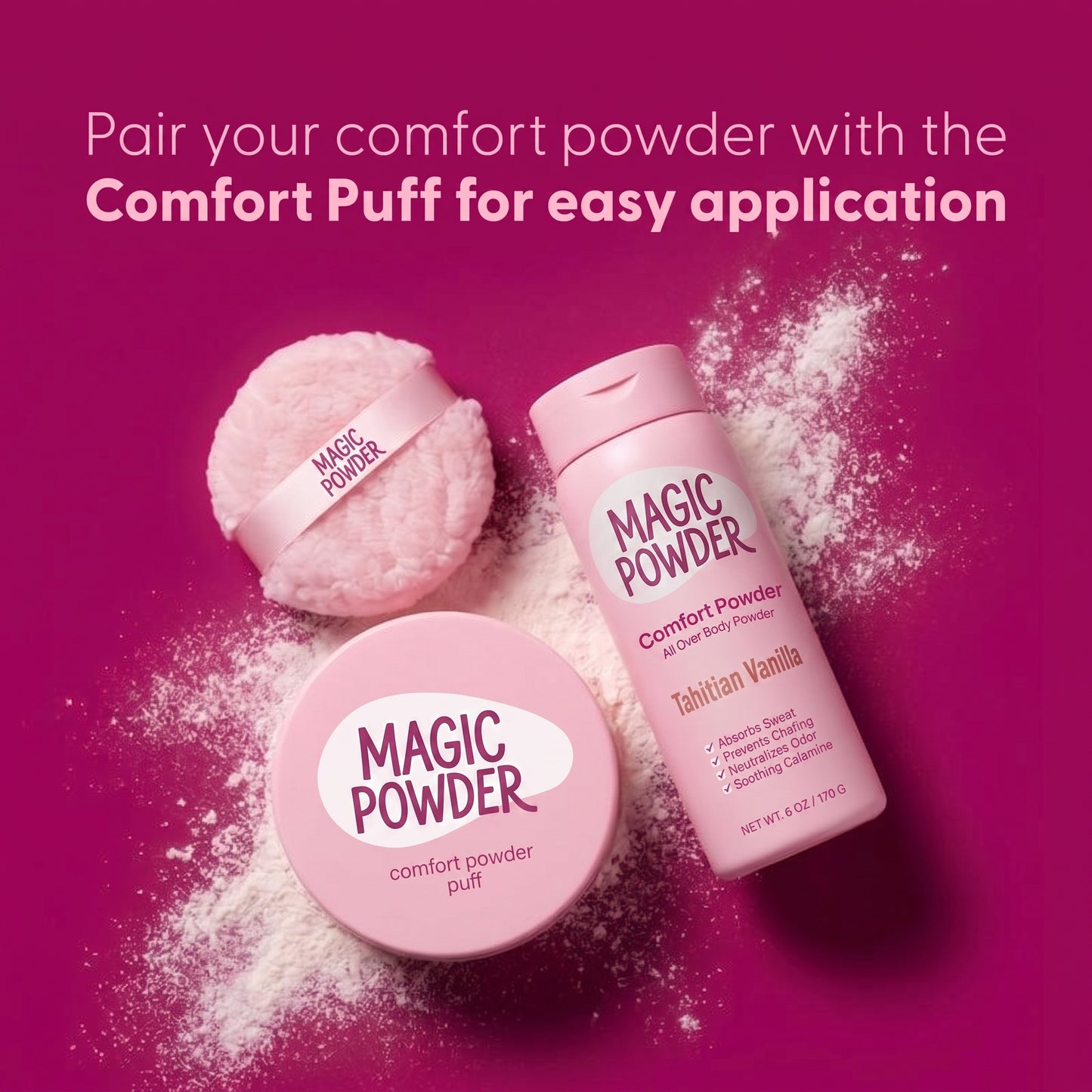 Magic Powder™ Comfort Powder + Powder Puff Bundle