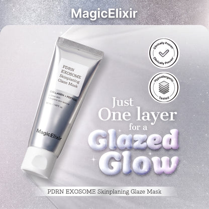 MagicElixir™ PDRN-Exosome Skinplaning Glaze Mask (50ml) with Silicone Brush