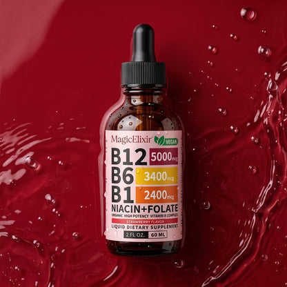 MagicElixir™ Vitamin B12 Liquid Supplement Drops with B6, B1, Niacin & Folate