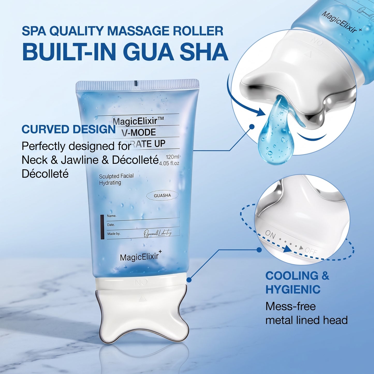 MagicElixir™ PDRN Peptide Gua Sha Lifting Gel for Jawline Definition, Face Sculpting & De-Puffing| Korean Skincare